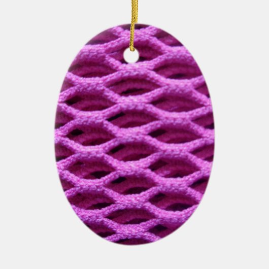 Rosa Crochet Look Keramikornament (Vorne)