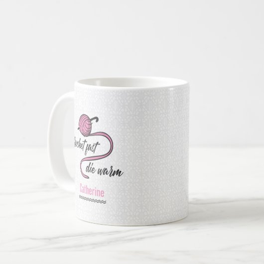 Rosa Crochet schnell, Die warm Kaffeetasse (Vorderseite Links)