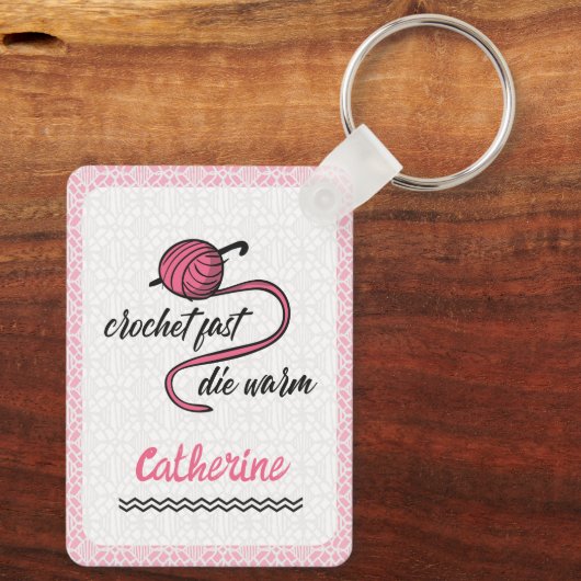 Rosa Crochet schnell, Die warm Schlüsselanhänger (Rückseite)