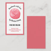 Rosa Crochet / Strick Garne, handgefertigt Visitenkarte (Vorne/Hinten)