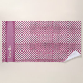 Rosa Crochet Yarn - Mit Ihrem Namen anpassen Strandtuch