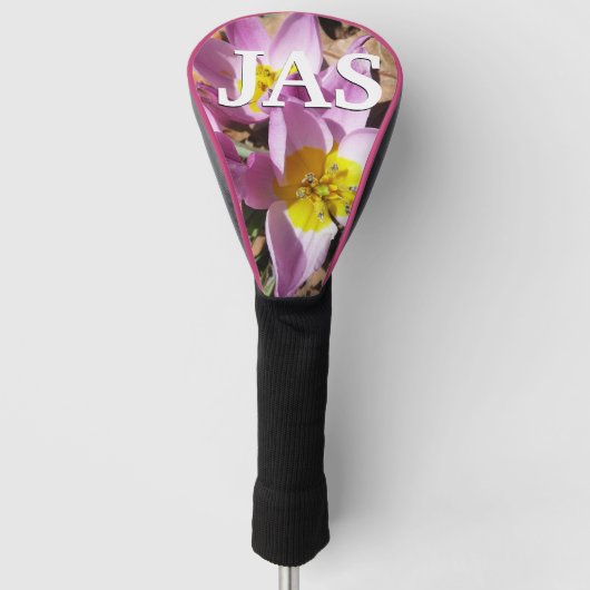 Rosa Crocses Frühlingsblume Golf Headcover (Vorderseite)
