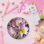 Rosa Crocses Frühlingsblume Pappteller (Party)