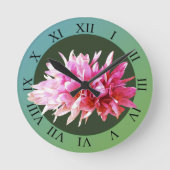 Rosa Crocus Blume Blossom Runde Wanduhr (Vorderseite)