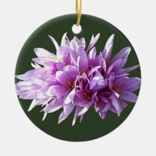 Rosa Crocus Blume Keramik Ornament