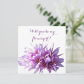 Rosa Crocus Blume Werden Sie meine Blumenkarte sei Einladung (Stehend Vorderseite)