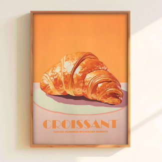Rosa Croissant-Druck-Gebäckposter Minimalistische  Poster