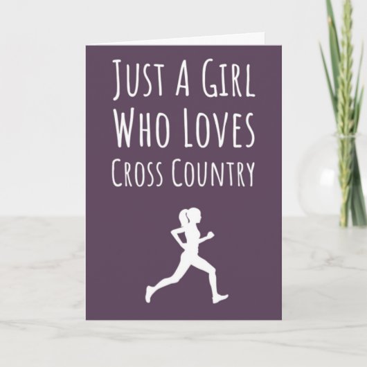 Rosa Cross Country Laufkarten Mädchen für ihr Kind Karte (Vorderseite)