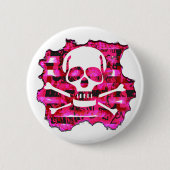Rosa Crossbones Button (Vorderseite)