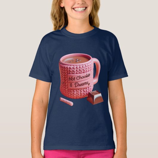 Rosa Cup und Schokolade T-Shirt (Vorderseite)