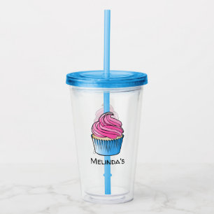Rosa Cupcake Acryltrinkbecher