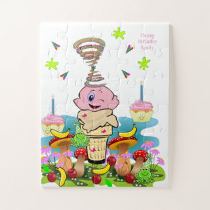 Rosa Cupcake Alles Gute zum Geburtstag Cupcake Puz Puzzle