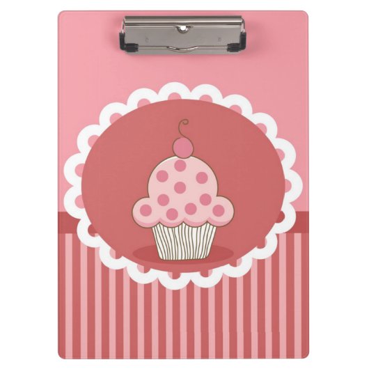 Rosa Cupcake-Design Klemmbrett (Vorderseite)