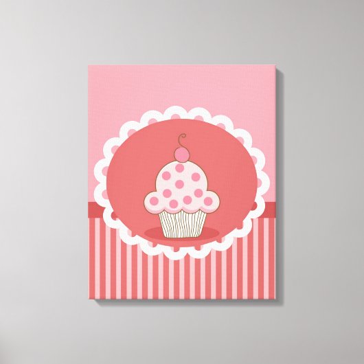 rosa Cupcake-Design Leinwanddruck (Vorderseite)