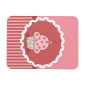 rosa Cupcake-Design Magnet (Horizontal)