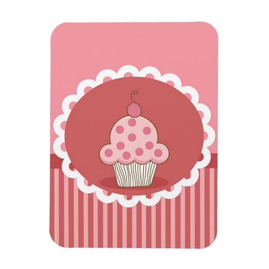 rosa Cupcake-Design Magnet (Vertikal)