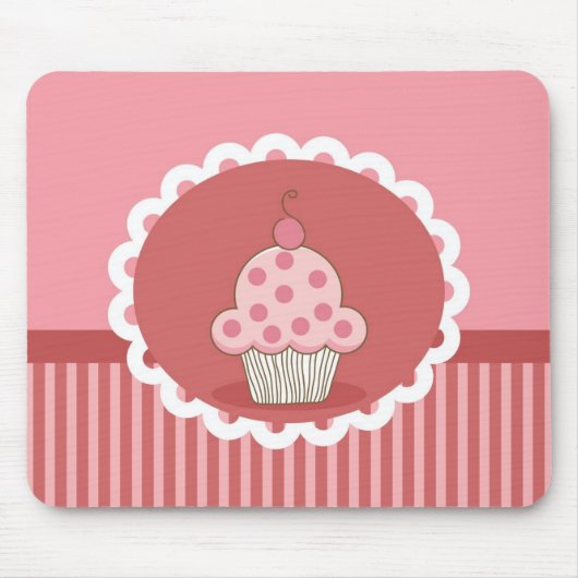 Rosa Cupcake-Design Mousepad (Vorne)