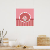 rosa Cupcake-Design Poster (Küche)