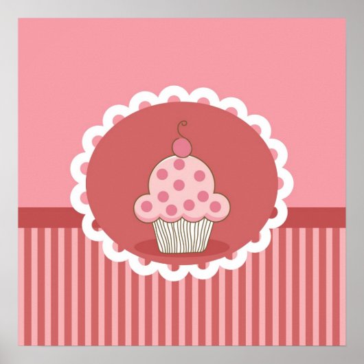 rosa Cupcake-Design Poster (Vorne)