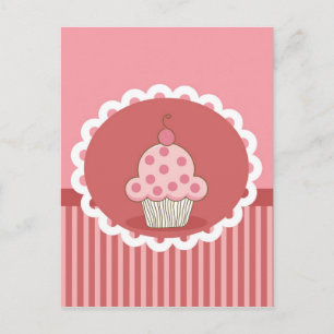 rosa Cupcake-Design Postkarte