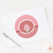 rosa Cupcake-Design Runder Aufkleber (Umschlag)