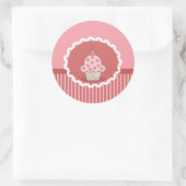 rosa Cupcake-Design Runder Aufkleber (Tasche)