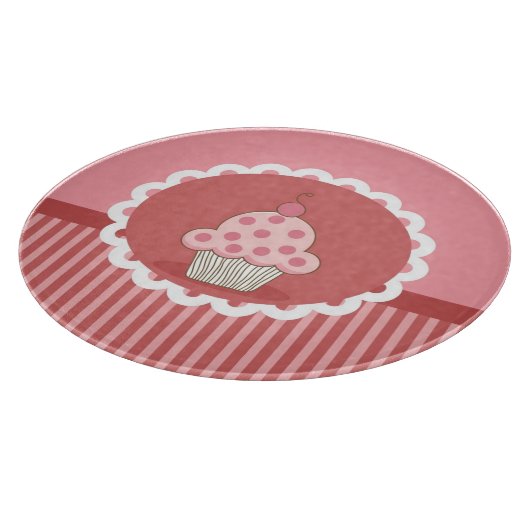 Rosa Cupcake-Design Schneidebrett (Ecke)