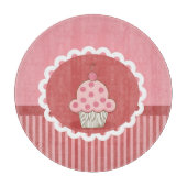 Rosa Cupcake-Design Schneidebrett (Vorderseite)