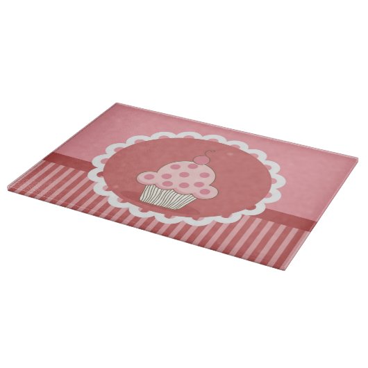 Rosa Cupcake-Design Schneidebrett (Ecke)