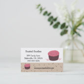 rosa Cupcake-Design Visitenkarte (Stehend Vorderseite)