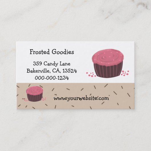 rosa Cupcake-Design Visitenkarte (Vorderseite)