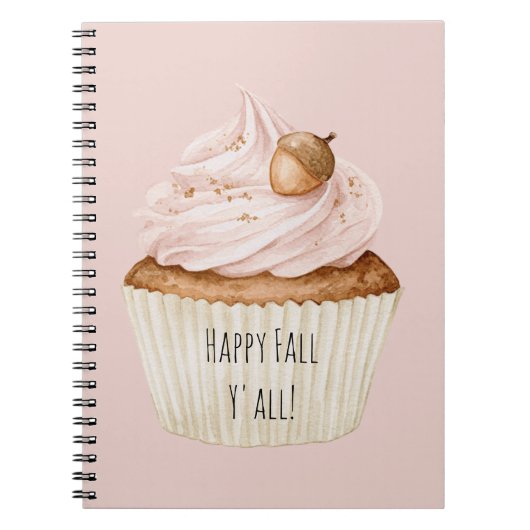 Rosa Cupcake Eichel Notizblock (Vorderseite)