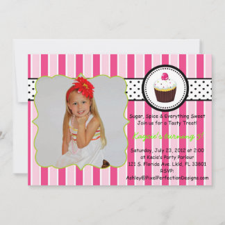 Rosa Cupcake Einladung