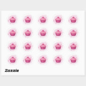 Rosa Cupcake-Feier-Aufkleber Runder Aufkleber (Blatt)