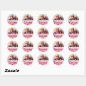 Rosa Cupcake Fotovorlage Backing Label Runder Aufkleber (Blatt)
