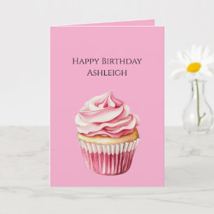 Rosa Cupcake Geburtstag Karte