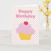 Rosa Cupcake Geburtstagskarte Karte (Gelbe Blume)