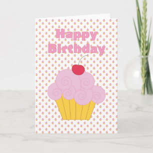 Rosa Cupcake Geburtstagskarte Karte