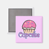 Rosa Cupcake Magnet (Vorderseite/Rückseite)