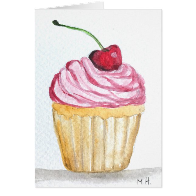 Rosa Cupcake mit Kirsche (Vorne)