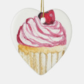 Rosa Cupcake mit Kirsche Keramikornament (Rechts)