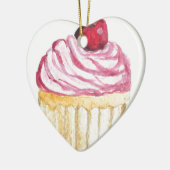 Rosa Cupcake mit Kirsche Keramikornament (Links)