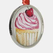 Rosa Cupcake mit Kirsche Ornament Aus Metall (Rechts)