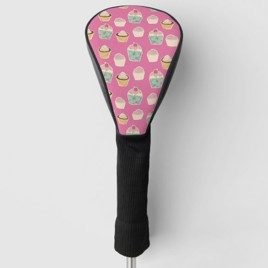 Rosa Cupcake-Muster Golf Headcover (Vorderseite)