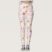 Rosa Cupcake-Muster Leggings (Vorderseite)