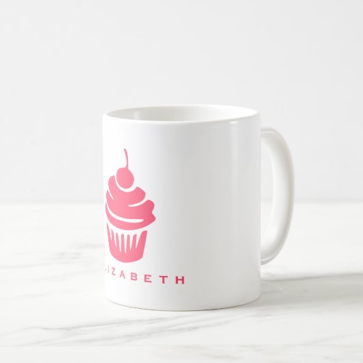 Rosa Cupcake oben mit Cherry Kaffeetasse (VorderseiteRechts)