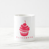 Rosa Cupcake oben mit Cherry Kaffeetasse (Mittel)