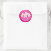 Rosa Cupcake Runder Aufkleber (Tasche)
