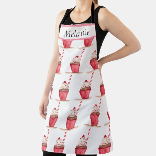 Rosa Cupcake Süßigkeiten Handgezogene Backwaren Ni Schürze (InSitu)