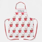 Rosa Cupcake Süßigkeiten Handgezogenes Backen Lebe Schürze (Vorderseite)